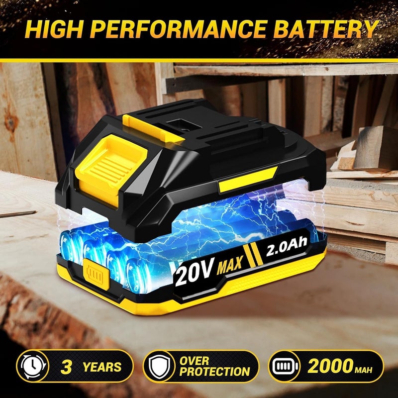 LITEKON Cordless Mini Chainsaw Kit with 2000mAh Battery & Quick Charger & 2 Chains - 2025 Upgraded Best 6Inch Electric Chain Saw with Auto-Oil System, Brushles High Power Motor - Perfect for Gifts - Image 4
